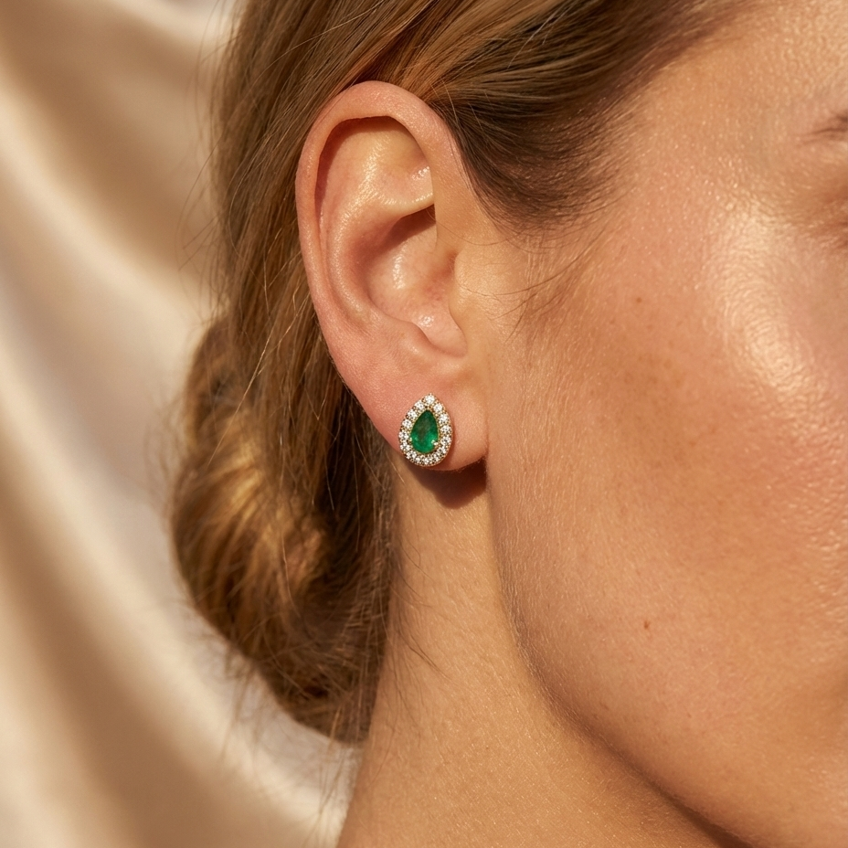 Ohrstecker Emerald Halo